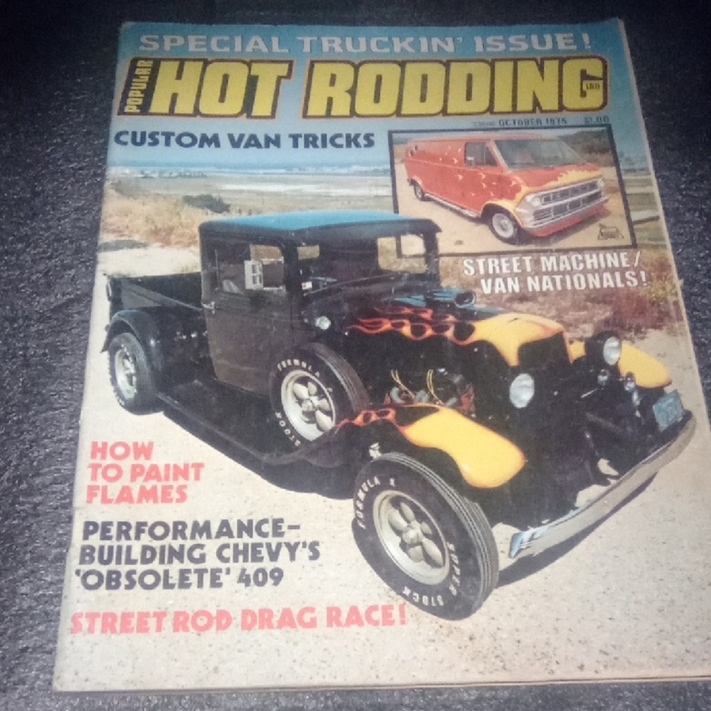 Popular Hot Rodding Magazine - Special Truckin' Issue with Black Flame Hot Rod